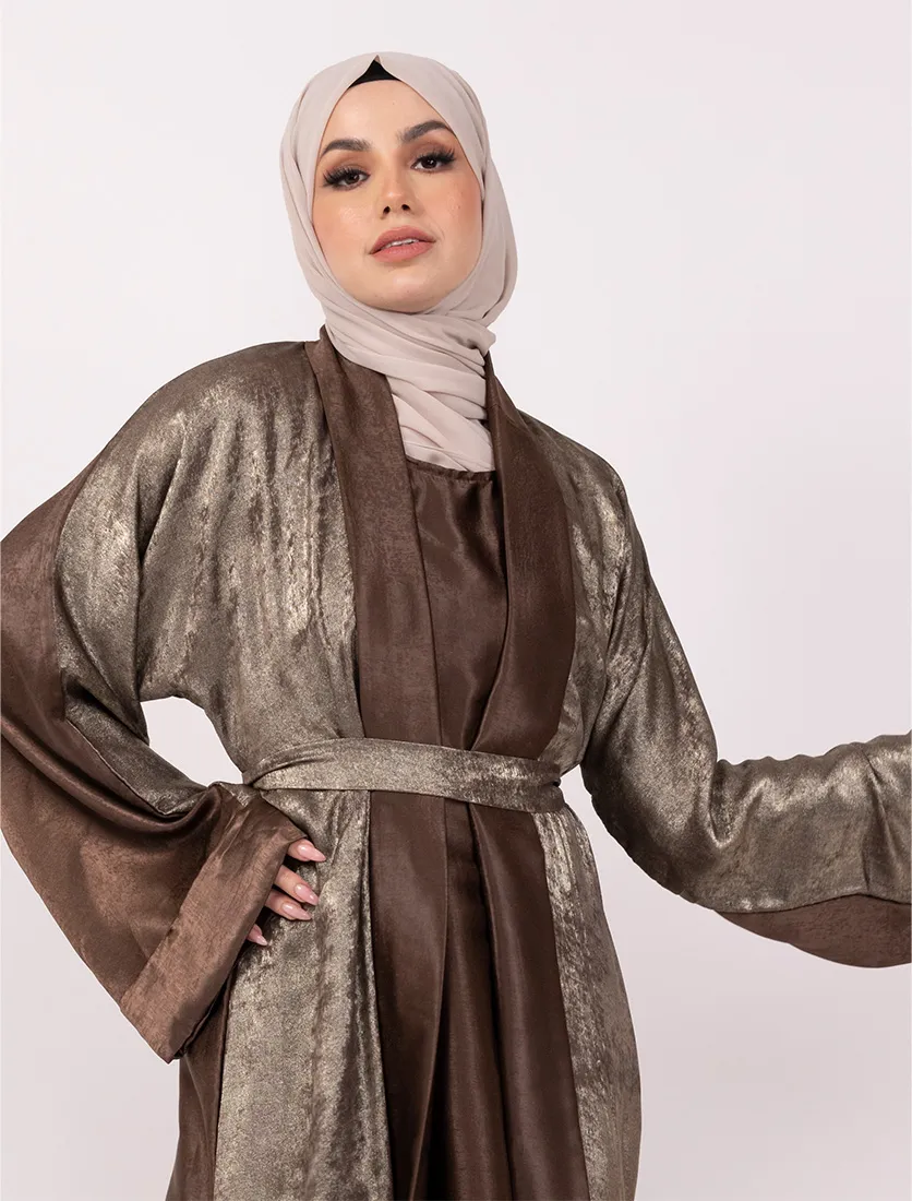 Brown Jamila Open Abaya